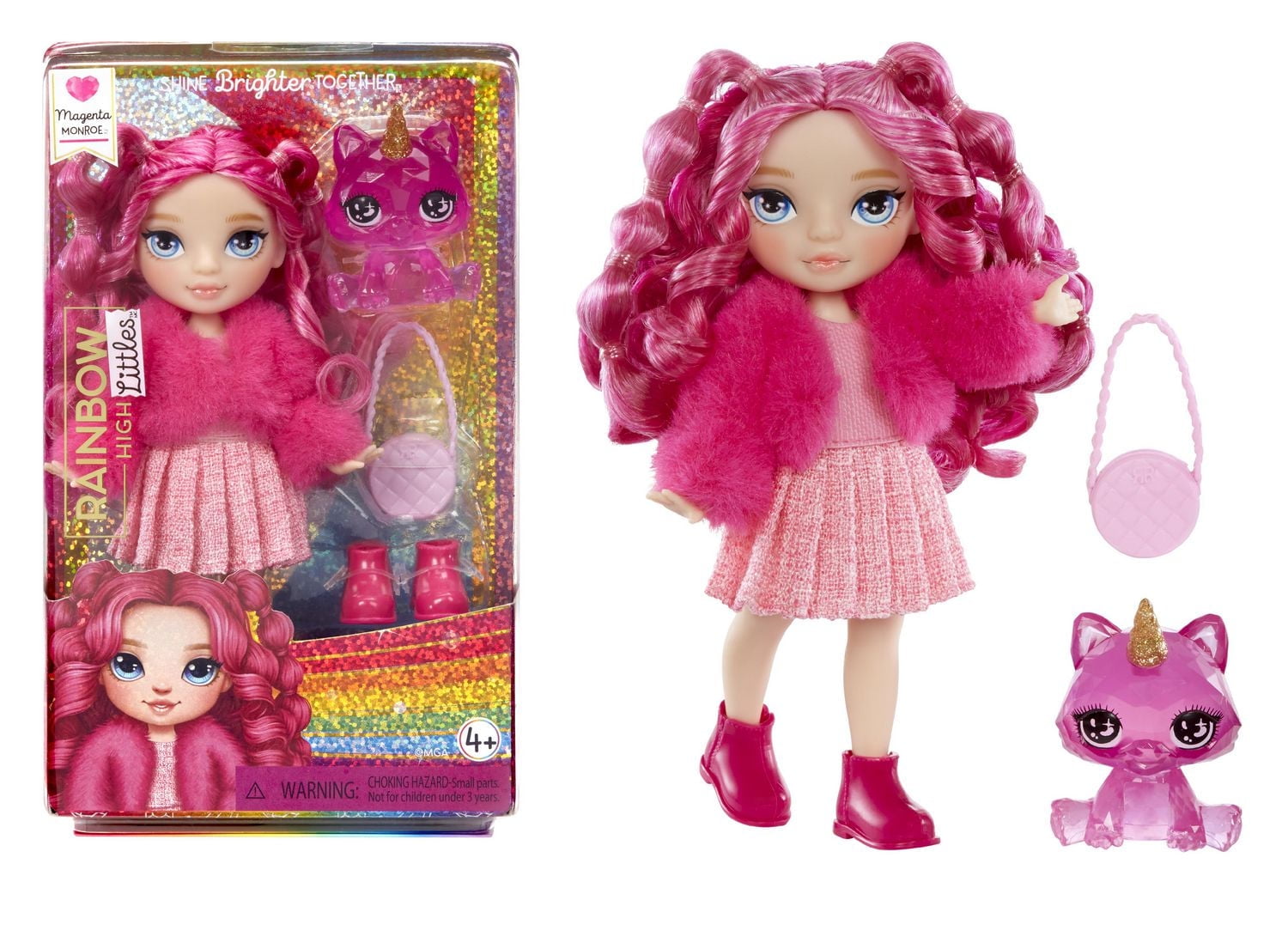 Rainbow High Littles – Magenta Monroe, Pink 5.5" Posable Small Doll