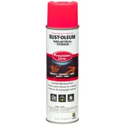 17 oz Rust-Oleum 1861838 Industrial Choice Fluorescent Pink Precision Line Inverted Marking Paint, Water-Based