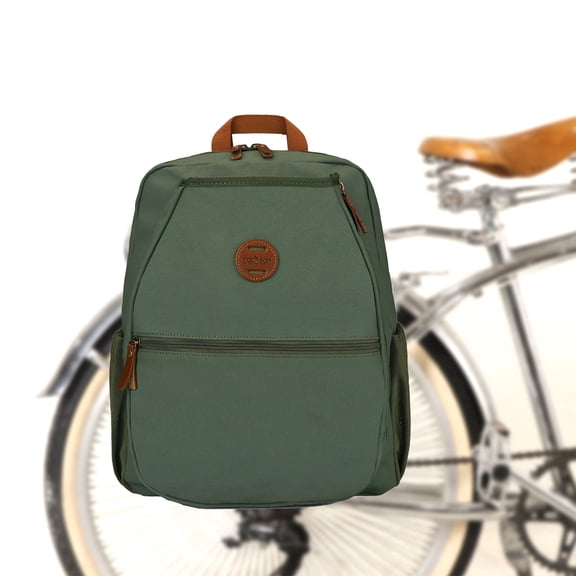 Tourbon Canvas Bike Rear Rack Pannier Tennis Rackets Bag, Green, 1-Pack
