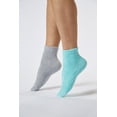 thumbnail image 2 of Spa Socks (Set of 2) - Aloe Infused Fabric - Teal-Gray, 2 of 2