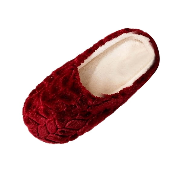 Wensltd Fuzzy Slippers for Women Plush House Slippers Soft Warm Slippers for Indoor Autumn Winter Home