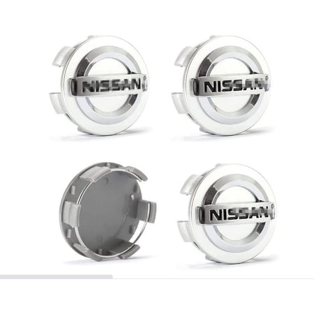 jdmotive 2.36'' Wheel Covers & Hub Caps Silver Fits Nissan, 4 Pack