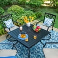thumbnail image 4 of MF Studio 5-Piece Patio Dining Set Outdoor Metal Furniture with 4 Swivel Padded Chairs& 37" Square Table, Beige Cushion, 4 of 12