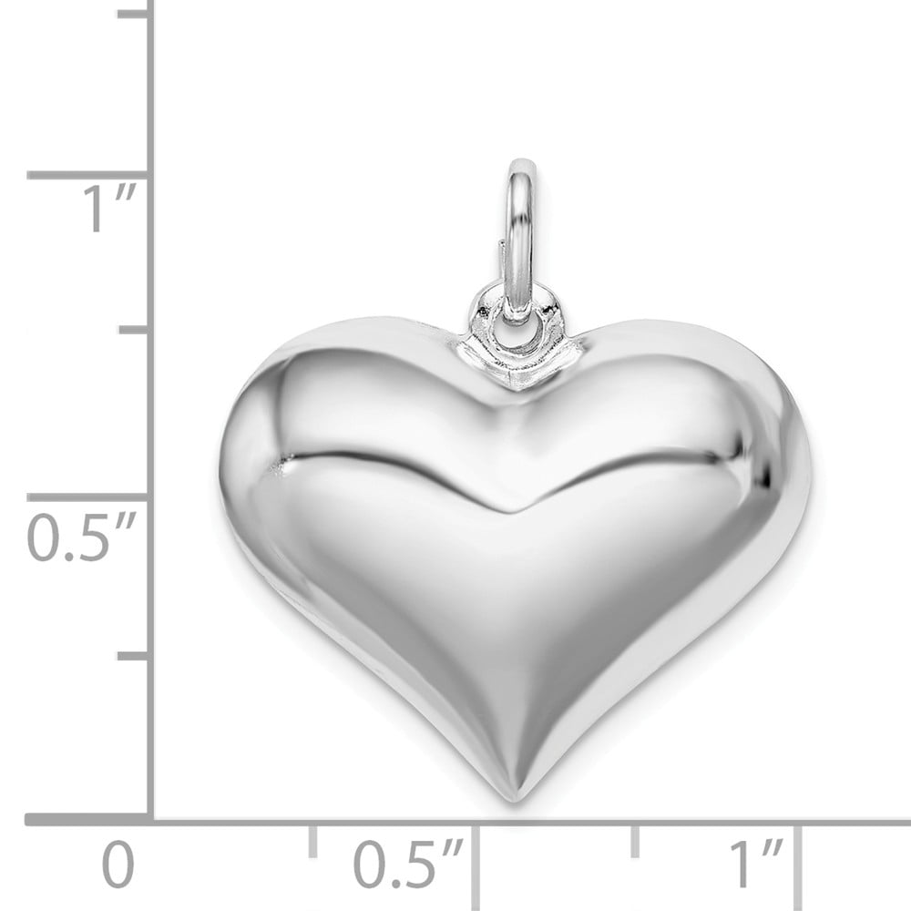 approximately 16 x 10 mm Mireval Sterling Silver Puff Heart Pendant