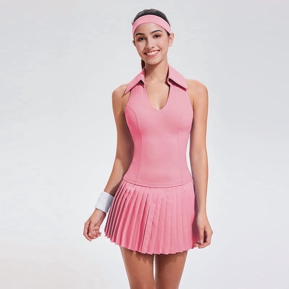 Top-kevin Tennis Skirt Sets for Women Color Block Golf Polo Two Piece Skirt Set Women 2 Piece Outfits with Shorts