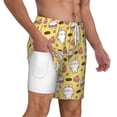 thumbnail image 3 of Goofa Rabbit Hunger Printed Men's Swim Trunks Board Shorts Quick Dry Mens Swimming Trunks with Compression Liner,Breathable Fit Hawaii Beach Shorts-3X-Large, 3 of 9