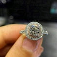 thumbnail image 2 of Halo 3Ct Round Cut Simulated Diamond Engagement Women's Wedding 14K White Gold Plated Ring, 2 of 3
