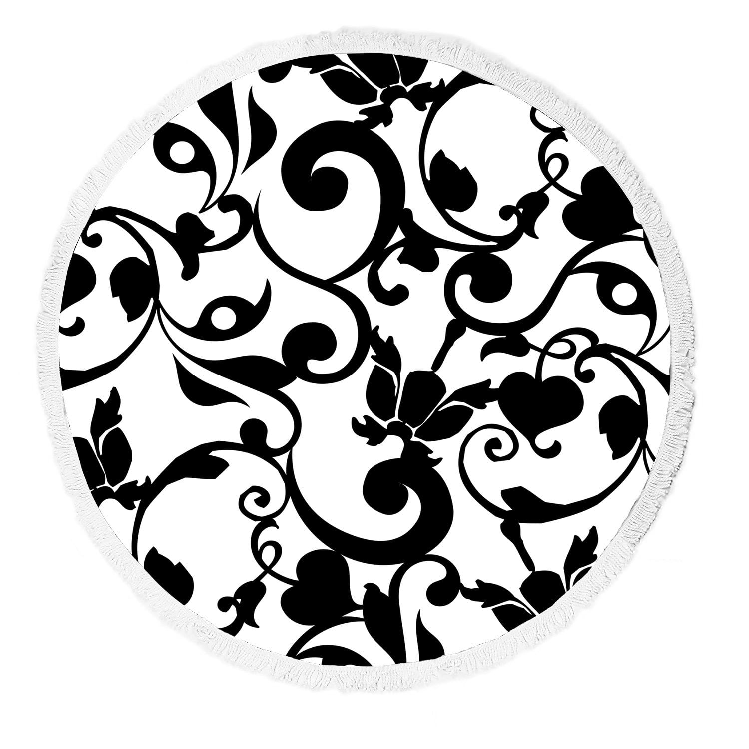Gckg Black And White Damask Pattern Classic Vintage French Floral