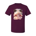 thumbnail image 2 of Wild Bobby, Flamingos in Summer on Beach, Animal Lover, Men Graphic Tees, Maroon, X-Large, 2 of 3