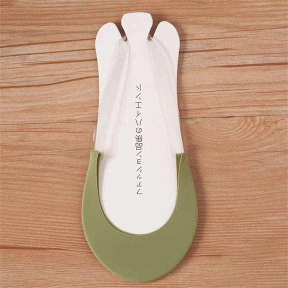 WCJM Women's Thin Liner Summer Socks Toe Topper Style Non Hidden Cotton Nylon Socks for High Heels Breathable No Show Foot Cover for Pumps(Green)