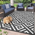 thumbnail image 1 of Outdoor Rug x Reversible Mats Outdoor Area Rug Plastic Straw Rug Geometric Rv Mat for Patio Camping Rv Picnic Backyard Deck Balcony Porch Beach Trailer ( ), 1 of 7