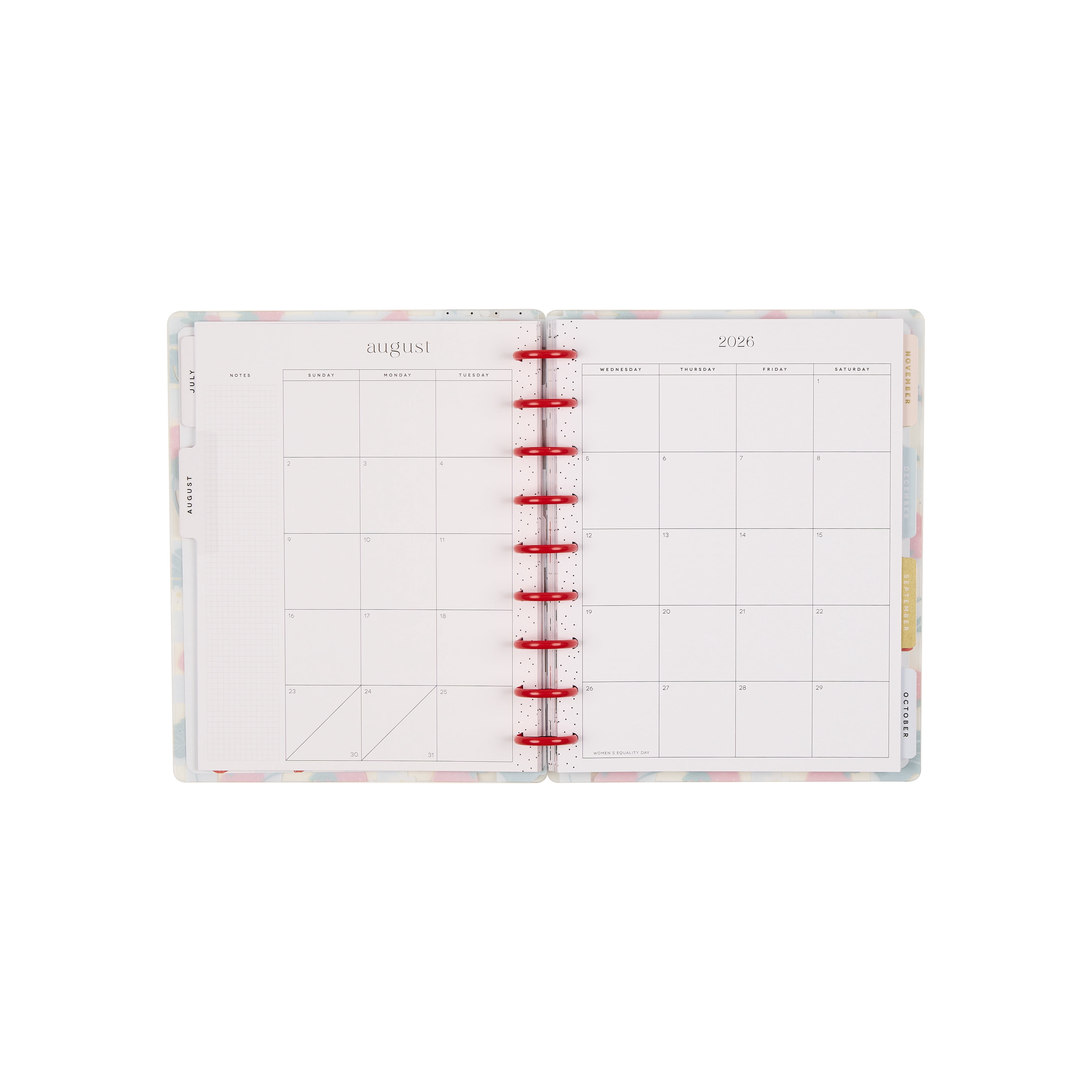Happy Planner Strawberry Picnic Dated 12-Month Planner, July 2026 – June 2027, Classic Size, Horizontal Layout, Disc-Bound, 3 Bonus Months, 2 Sticker Sheets, 7" x 9.25"