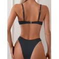 thumbnail image 3 of Women's Triangle Bikini Striped String Bikini Set 2 Piece Swimsuit Swimming Underwire Backless Cheeky Bathing Suit, 3 of 5