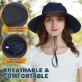 thumbnail image 4 of Wide Brim Sun Hat, UPF 50+ UV Protection Waterproof Packable Bucket Hat for Men & Women, Fishing Hiking Beach Garden, 4 of 5