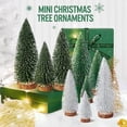 thumbnail image 3 of Ayieyill 9Pcs Mini Christmas Trees Christmas Decor Artificial Christmas Decorations with 4 Sizes, Christmas Tree Bottle Brush Trees Christmas Table Decorations (Green Silver), 3 of 7