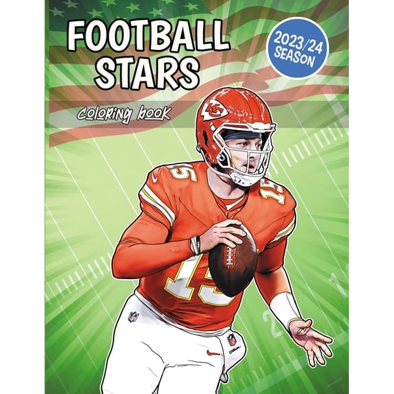 Football Stars Coloring Book: The best players of the American footbal league, (Paperback)