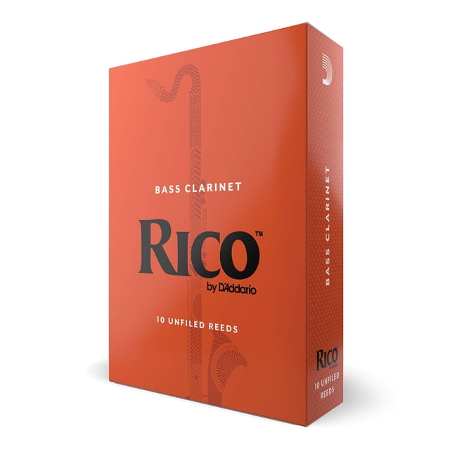 Cañas para clarinete bajo D'Addario Rico REA1035 Strength 3.5, paquete de 10