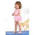 thumbnail image 4 of Happy Town Toddler Baby Girl Beach Bathing Suit Floral Sleeveless One-Piece Swimsuit With Bowknot, 4 of 9