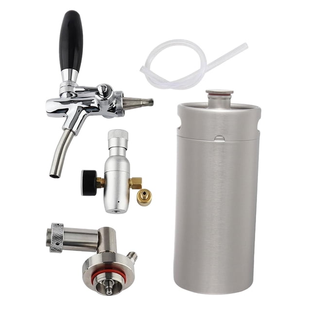 Mini dispensador de barriles de acero inoxidable, dispensador de grifo para barril, dispensador de grifo de cerveza para fiestas, bares, restaurantes 3.6L