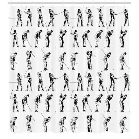Golf Shower Curtain Golf Swing Shown In Fourteen Stages Sports