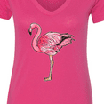 thumbnail image 4 of Inktastic Pink Flamingo Women's V-Neck T-Shirt, 4 of 5