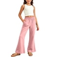 thumbnail image 2 of Bovxnpu Girls Summer 2 Piece Outfits White Fitted Tank Linen-Like Pocket Flare Pants Set, 2 of 9