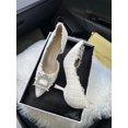 thumbnail image 5 of Zapatos de tacón con diamantes de imitación de diseño blanco para mujer, moda de primavera, puntiagudos, tacón alto poco profundo, zapatos de vestir de trabajo elegantes para mujer, 5 of 5