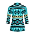 thumbnail image 3 of Uorisanigo Blue Tribal Womens Golf Shirt with Zipper Size L Versatile Fashionable 3/4 Roll Sleeve Quick Dry Athletic Polo Shirts Soft Comfortable Tennis Tops Relaxed Workout Tops, 3 of 7