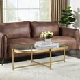 thumbnail image 4 of Acme Charrot Coffee Table, Clear Glass & Gold Finish, 4 of 6