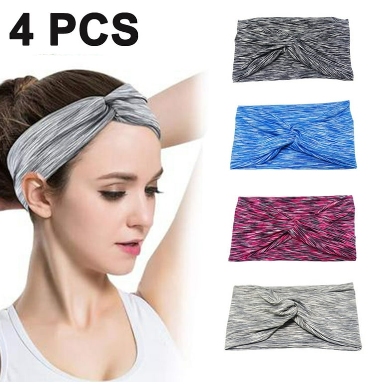 Sweatband for Women Girl Yoga Headband Athletic Sweat Wicking Headband  Stretchy Non Slip Headbands Wide Sports Head Band for Running Workout  Fitness
