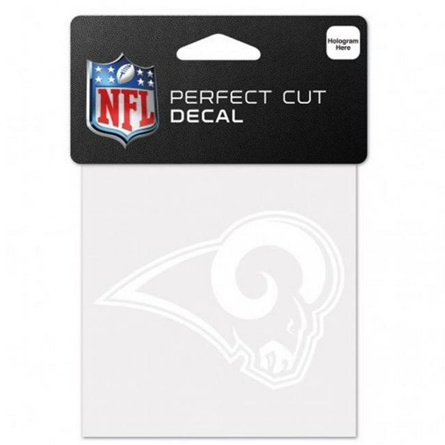 4 x 4 in. Perfect Cut Los Angeles Rams Decal, White