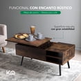 thumbnail image 4 of Mesa de Café Elevable MDF Color Negro con Almacenamiento Interno, Mesa de Centro marron M, 4 of 9