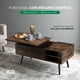 thumbnail image 4 of Mesa de Café Elevable MDF Color Negro con Almacenamiento Interno, Mesa de Centro marron M, 4 of 9