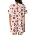 thumbnail image 3 of Naloa Floral Strawberr Women's Short-Sleeved Pajama Set, Loungewear, Summer pajamas, Breathable Cozy - Medium, 3 of 9
