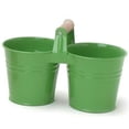 thumbnail image 1 of Houston International Trading 8433E SA S-3 Enameled Galvanized Double Hanging Planter - Sage, 1 of 1