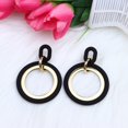 thumbnail image 3 of Kkkded Candy-colored Drop Earrings Circle Stitching Hollow Stud Earrings - Acrylic Hoop Splicing, Colorful Contrast Geometric, Lightweight Dangle Jewelry, 3 of 7