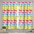 thumbnail image 2 of Ambesonne Horses Valance & Curtain, Rainbow Color Giddy, 55"x36", Multicolor, 2 of 6