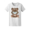 thumbnail image 1 of Cute Happy Bear Cartoon T-Shirt Women -Image by Shutterstock, Female XX-Large, 1 of 2