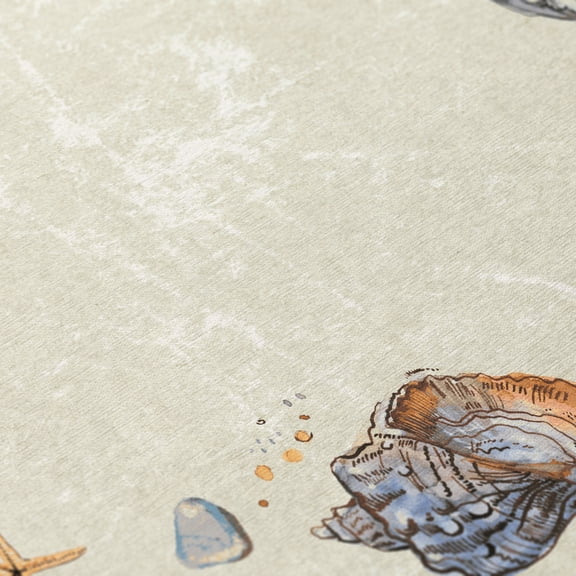 Addison Rugs Indoor/ Outdoor Surfside Border Shells Washable Rug New Oyster - 3' x 5'