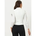 thumbnail image 4 of DARING DIVA Women's Waistcoat Double Breasted Shawl Lapel Suit Vest L White, 4 of 6