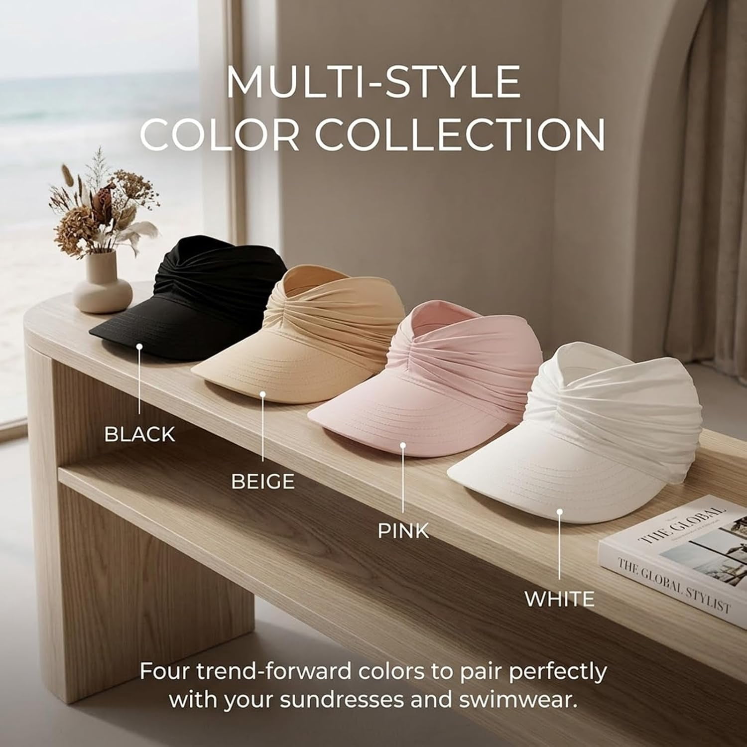 Exclaimyell Women's Sun Visor Hat with UPF 50+ Protection and Wide Brim