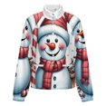 thumbnail image 5 of Jackets for Women Winter Coat Jackets Flannel Stand Collar Jacket(Snowman Christmas Decor,Size:S-4XL), 5 of 7