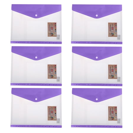 Opolski 6Pcs Students File Bags 11-hole Loose-leaf PP Plastic Snap Button A4 File Pocket for Teacher Opolski 6Pcs Students File Bags 11-hole Loose-leaf PP Plastic Snap Button A4 File Pocket for Teacher