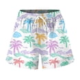 thumbnail image 4 of COMVALUE Women's Plus Size Swim Shorts Quick Dry Beach Boardshorts Swimwear Bottom Trunks 2026 (Light Purple, M), 4 of 5