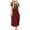 A0810-Wine, variant on QUINDOS Summer Dresses for Women 2025 Beach Sundress Crew Neck Short Sleeve Sun Dresses Pleated Solid Color Pockets Knee Length Mini Dresses for Women