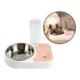 thumbnail image 2 of Home double puppy Cat Water and Food Bowl Set Stainless Steel Bowl Automatic Water Dispenser Bottle Feeder for Small Medium Size Pink, 2 of 8