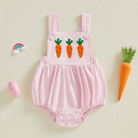 UACY Baby Boy Girl Easter Outfit Newborn Bunny Romper Cute Infant Rabbit Bowtie Overalls Jumpsuit Summer Spring Clothes