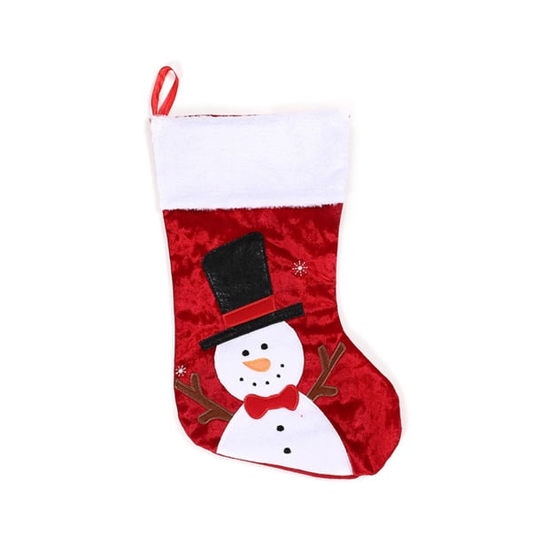 Monstrate Calcetín de Navidad Calcetín de Navidad Bolsa de regalo Adorno Calcomanía para ventana Artesanía Almacenamiento Árbol Colgante Kits de decoración para fiestas patrón de muñeco de nieve