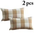 thumbnail image 2 of Housse de Coussin Moderne : 2 Pcs Housse de Coussin à Carreaux Rayés pour Canapé, 2 of 6