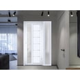 thumbnail image 6 of Front Exterior Prehung FiberGlass Door Frosted Glass / Manux 8088 White Silk / Side Exterior Window / -W30+16" x H80"-Left-hand Inswing, 6 of 6